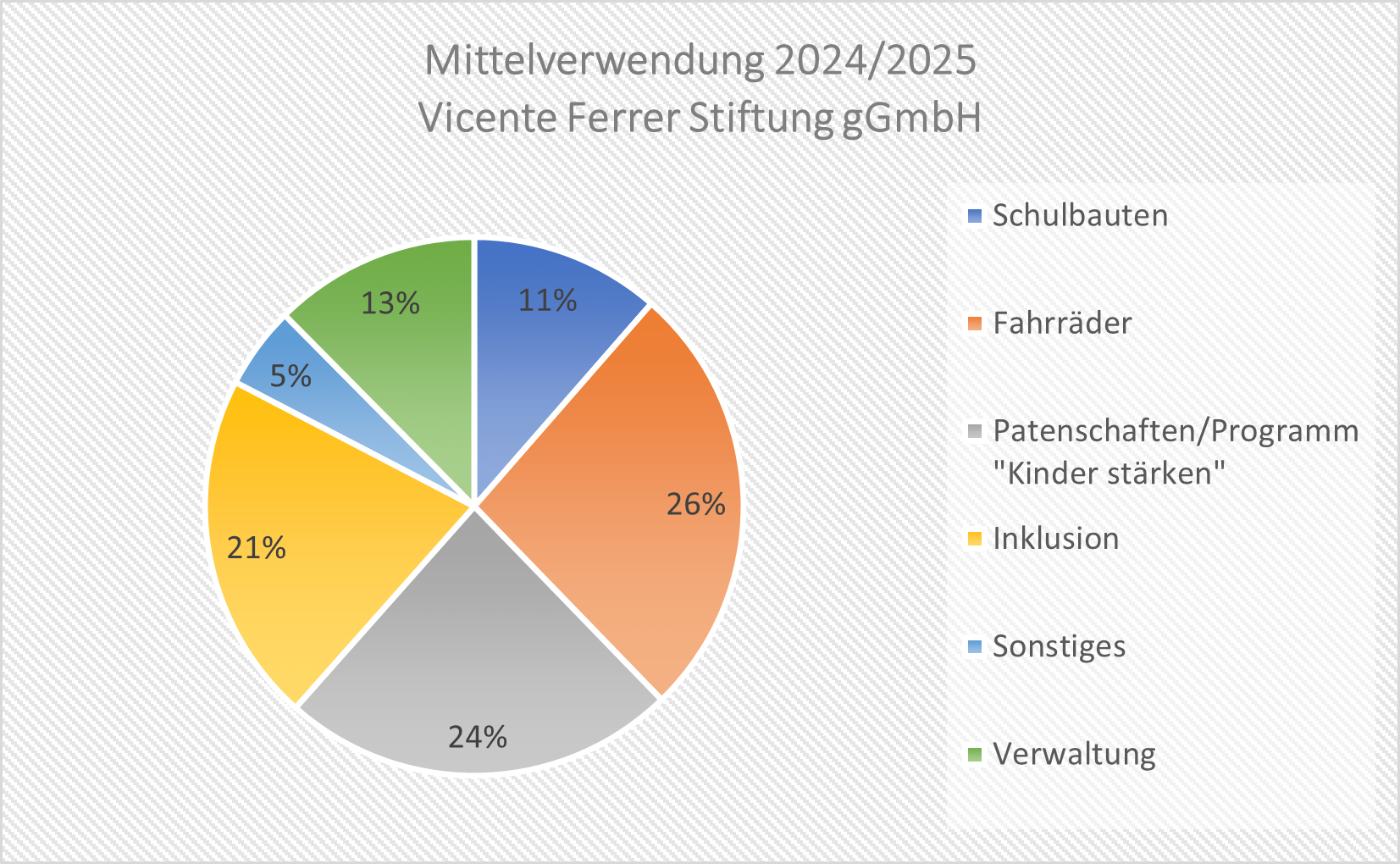 Übersicht über die Verwendung der Spenden der Vicente Ferrer Stiftung und Fördergelder für Indien